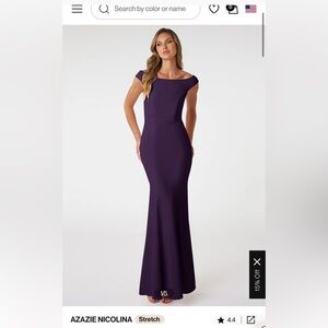 Plum Azazie bridesmaid dress